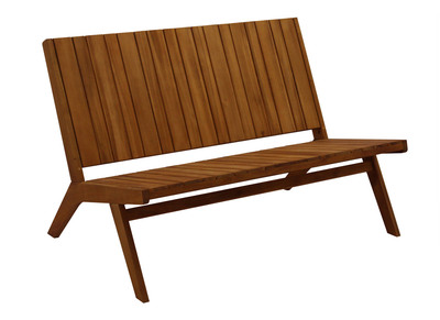 Banc de jardin en bois massif 2 places L116 cm TIDAK