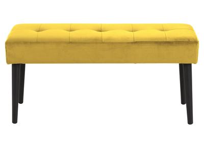 Banc design en velours jaune capitonn&eacute; GUESTA