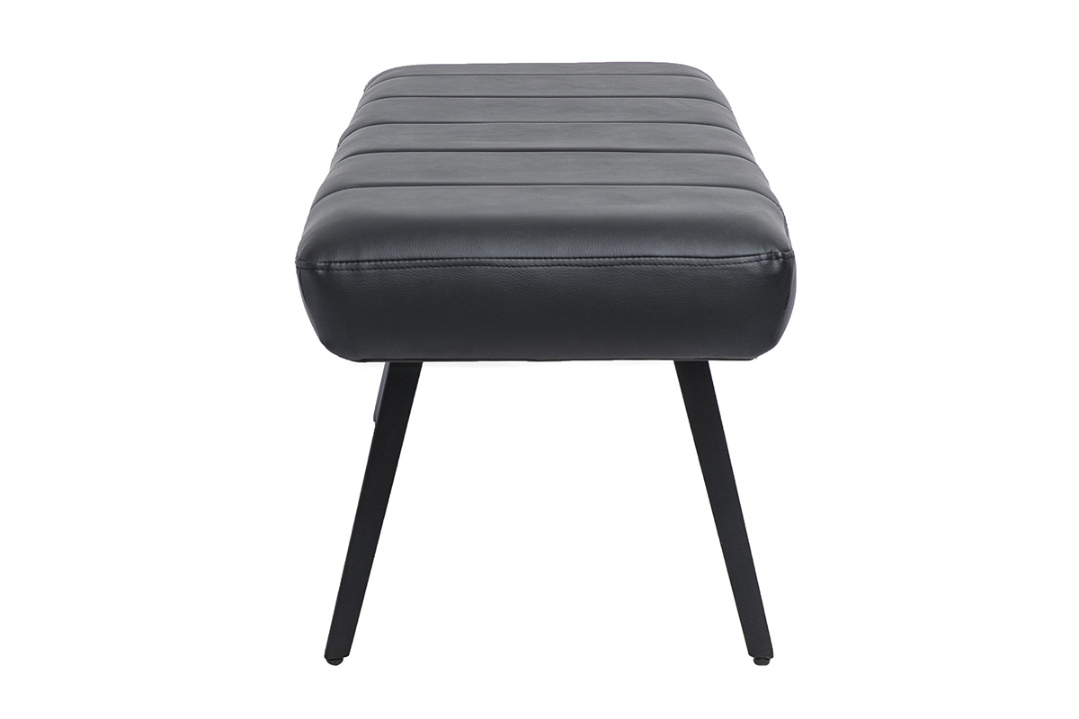 Banc noir, bois fonc� et m�tal noir L123 cm ELIOR