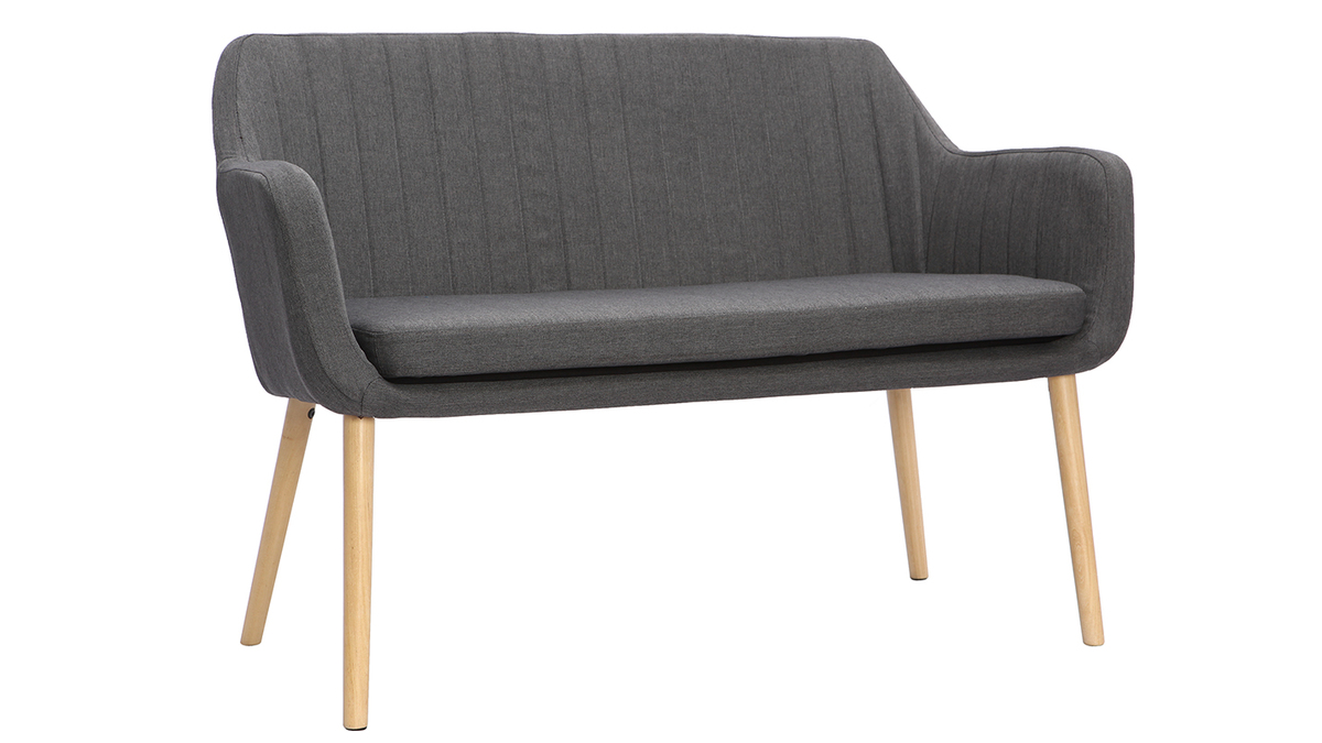 Banquette scandinave 2 places gris anthracite ALEYNA