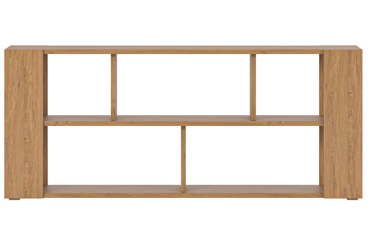 Bibliothque basse ouverte design finition bois clair chne L168 cm MUSSO