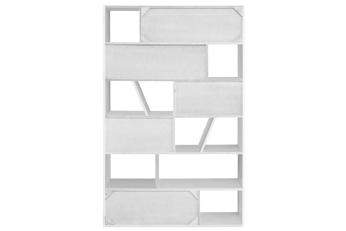 Biblioth�que design blanche L120 cm AZTEQUE