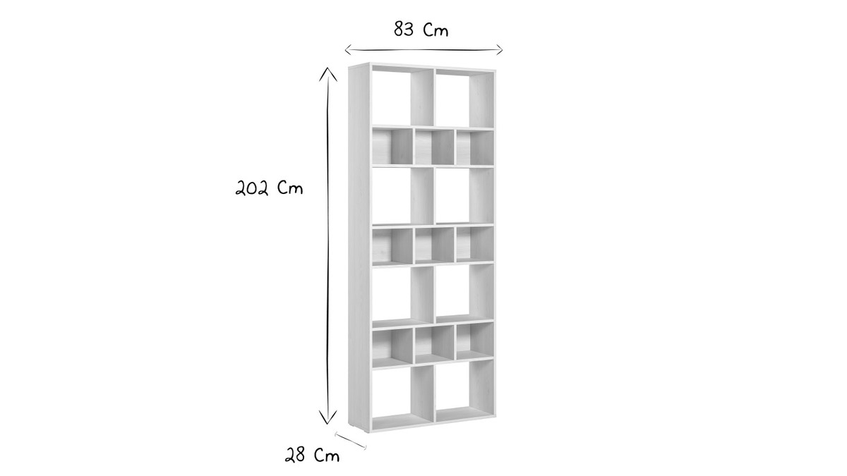 Bibliothque design blanche L83 cm DEAN