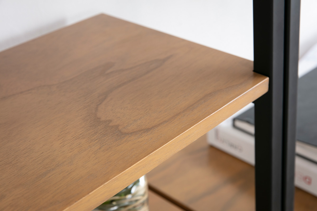Bibliothque design bois et mtal noir MARLEE