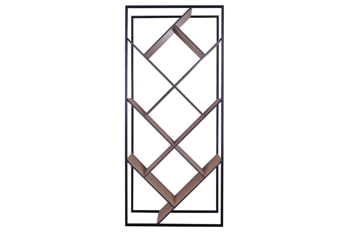 Biblioth�que design bois et m�tal noir TAULA