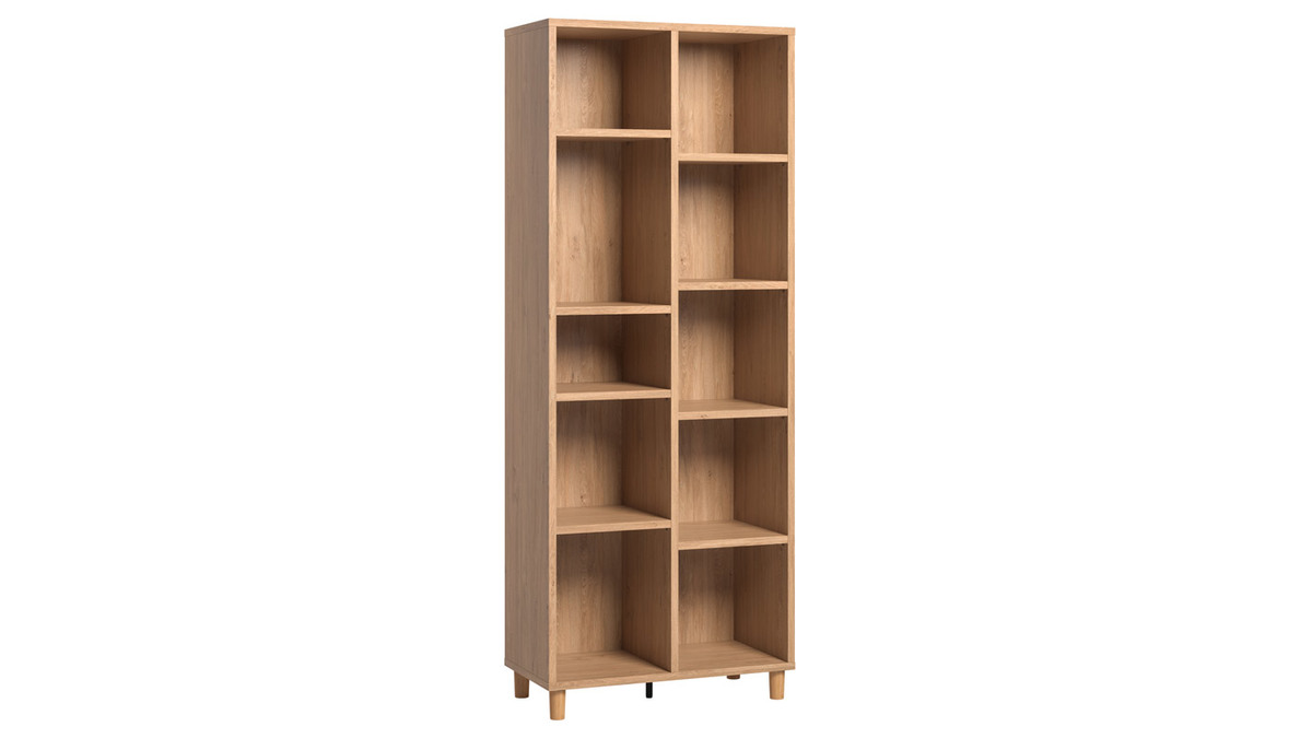 Bibliothque design finition bois chne L76 cm JIM