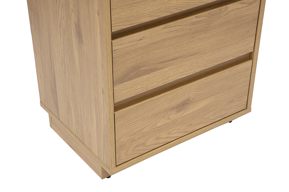 Biblioth�que �tag�re avec rangements finition bois clair ch�ne et cannage rotin L50 cm SEVILLE