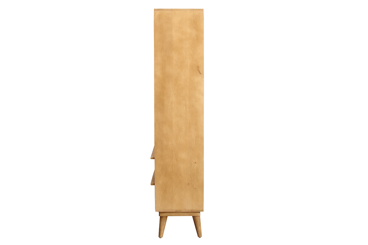 Bibliothque ethnique en bois manguier massif grav L60 cm KAFFIR
