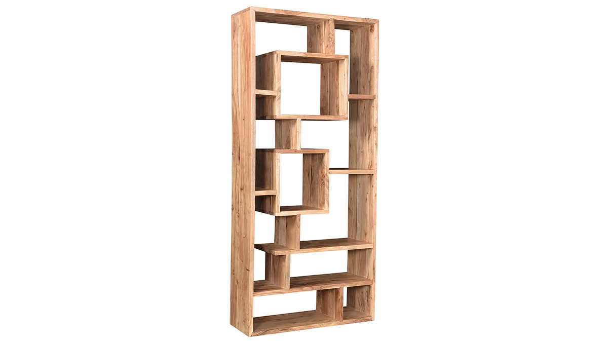Bibliothque ouverte design en bois clair massif L80 cm CHAPMAN