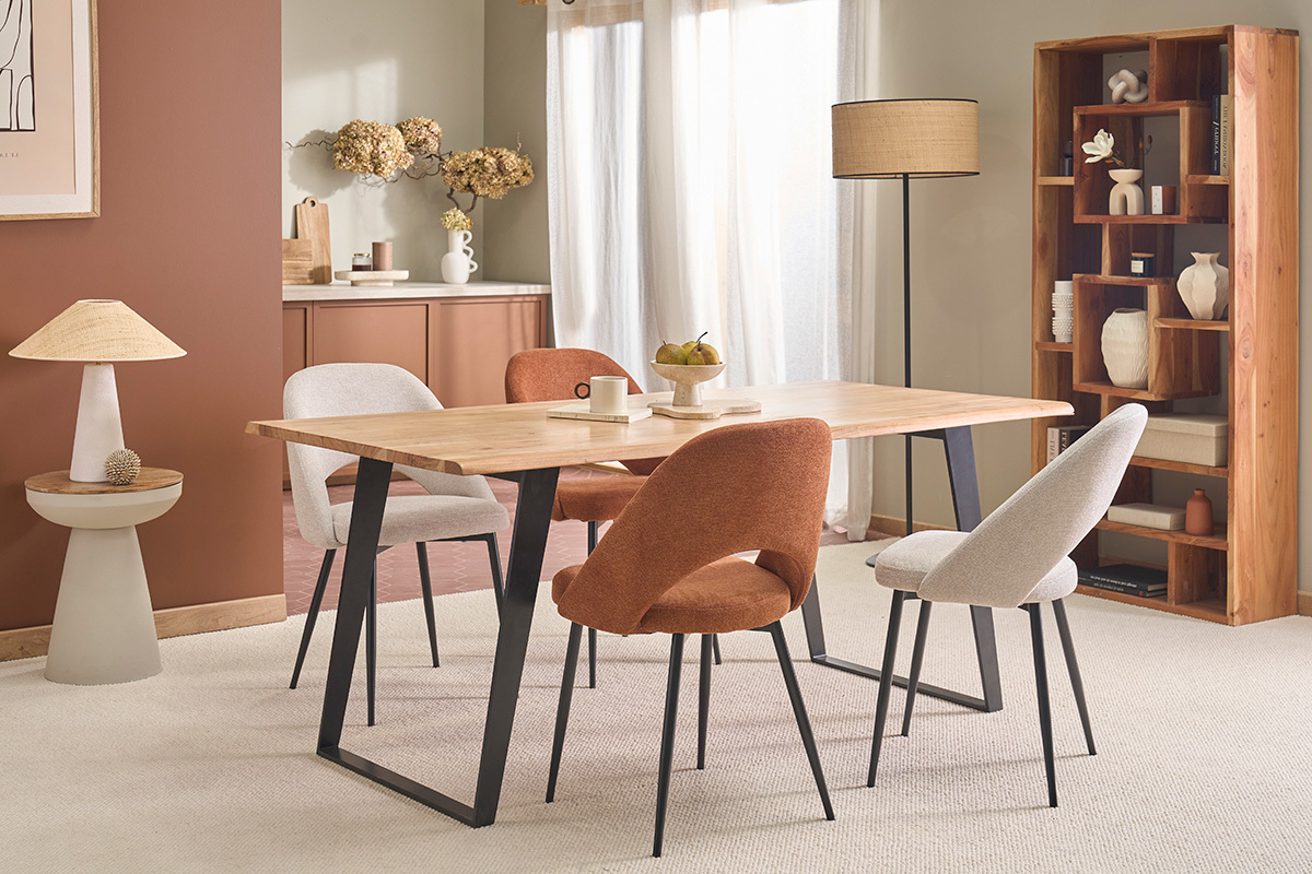 Biblioth�que ouverte design en bois massif L80 cm CHAPMAN