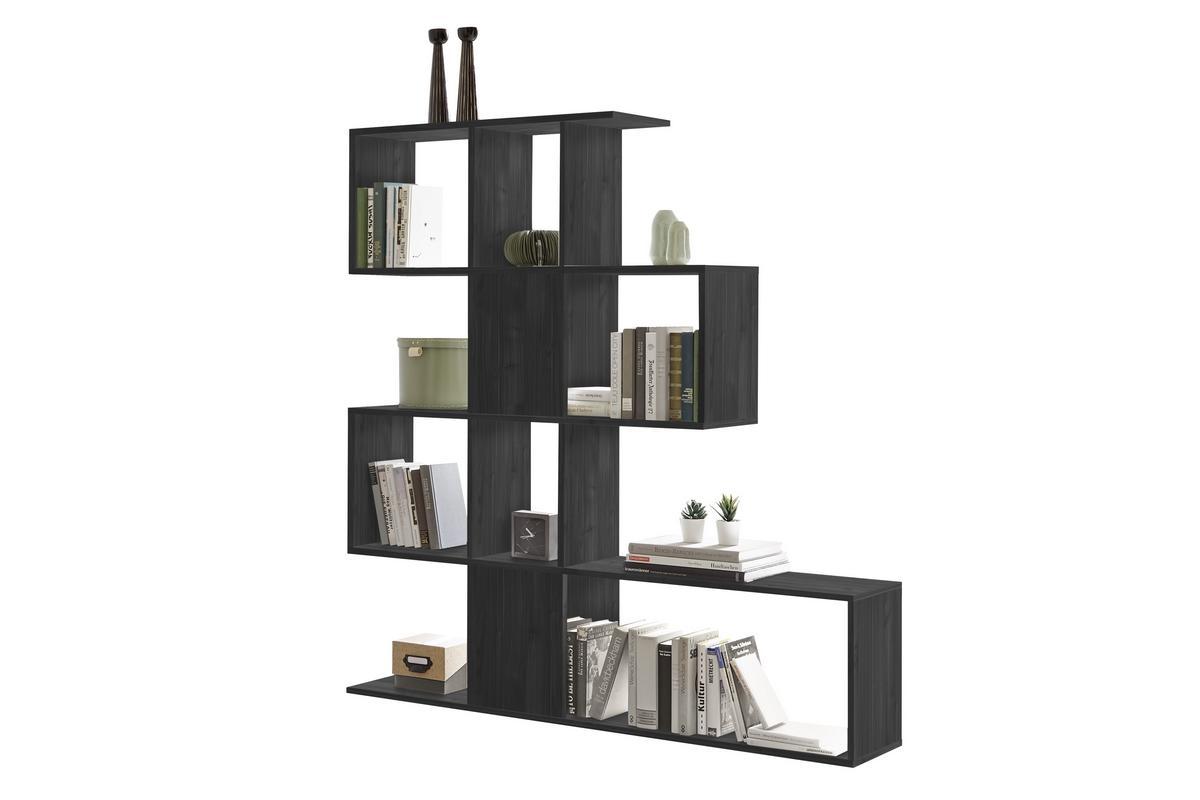 Bibliothque ouverte sparateur design noir L139 cm COMO