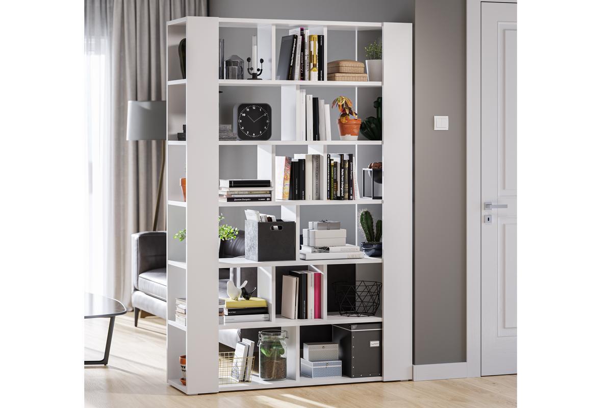 Bibliothque ouverte sparateur d'espace design blanc L135 cm MUSSO