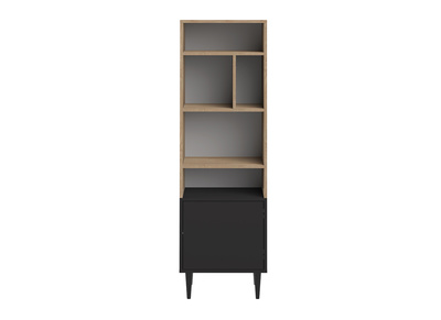 Biblioth&egrave;que scandinave 6 casiers bois et noir STRIPE
