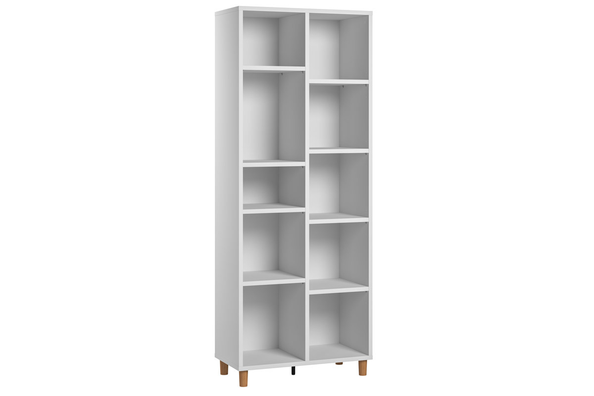 Bibliothque scandinave blanc et bois L76 cm JIM