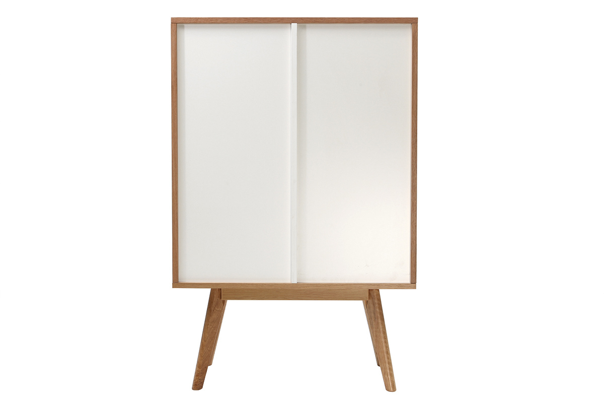 Biblioth�que scandinave ch�ne et blanc HELIA