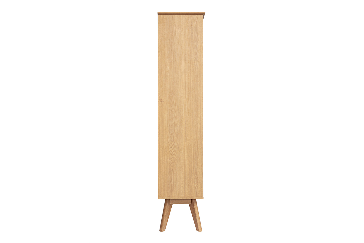 Biblioth�que scandinave en bois clair ch�ne 8 casiers L110 cm INGRID