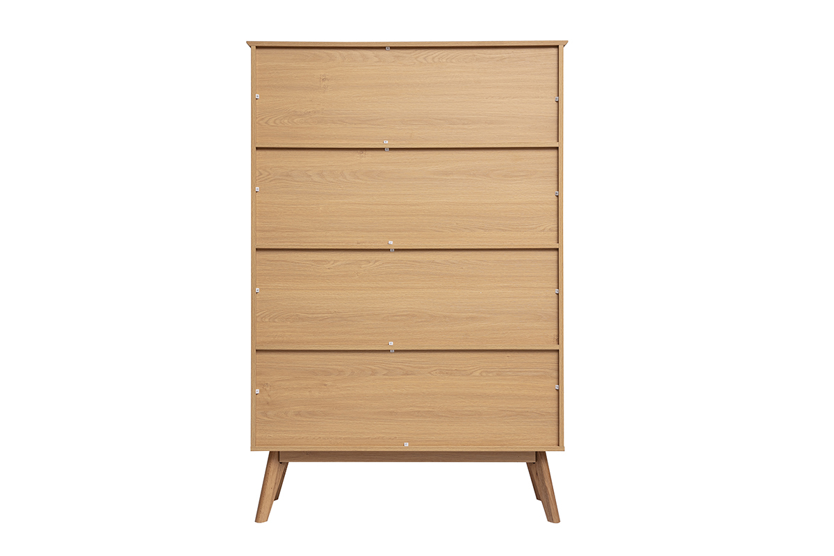 Biblioth�que scandinave en bois clair ch�ne 8 casiers L110 cm INGRID