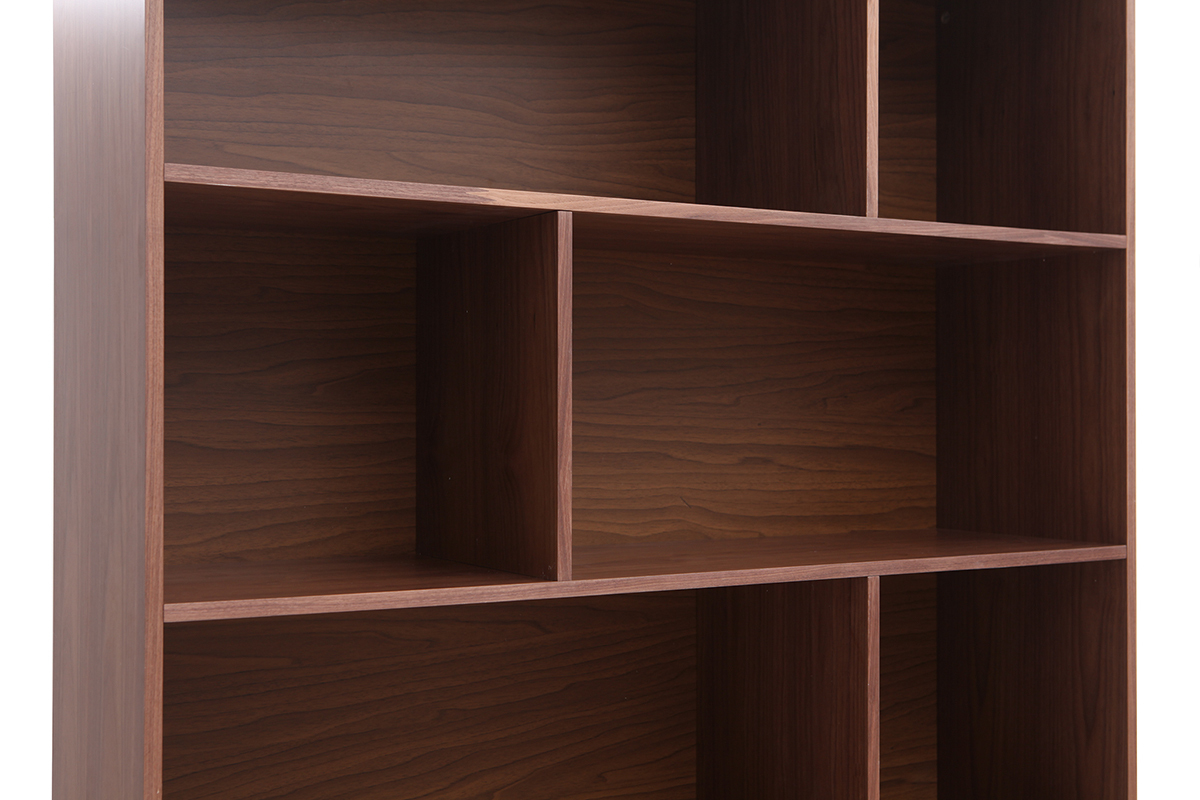 Biblioth�que vintage 8 casiers noyer INGRID