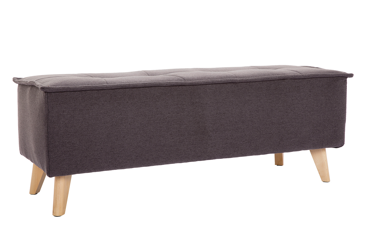Bout de lit tissu gris fonc SUKA