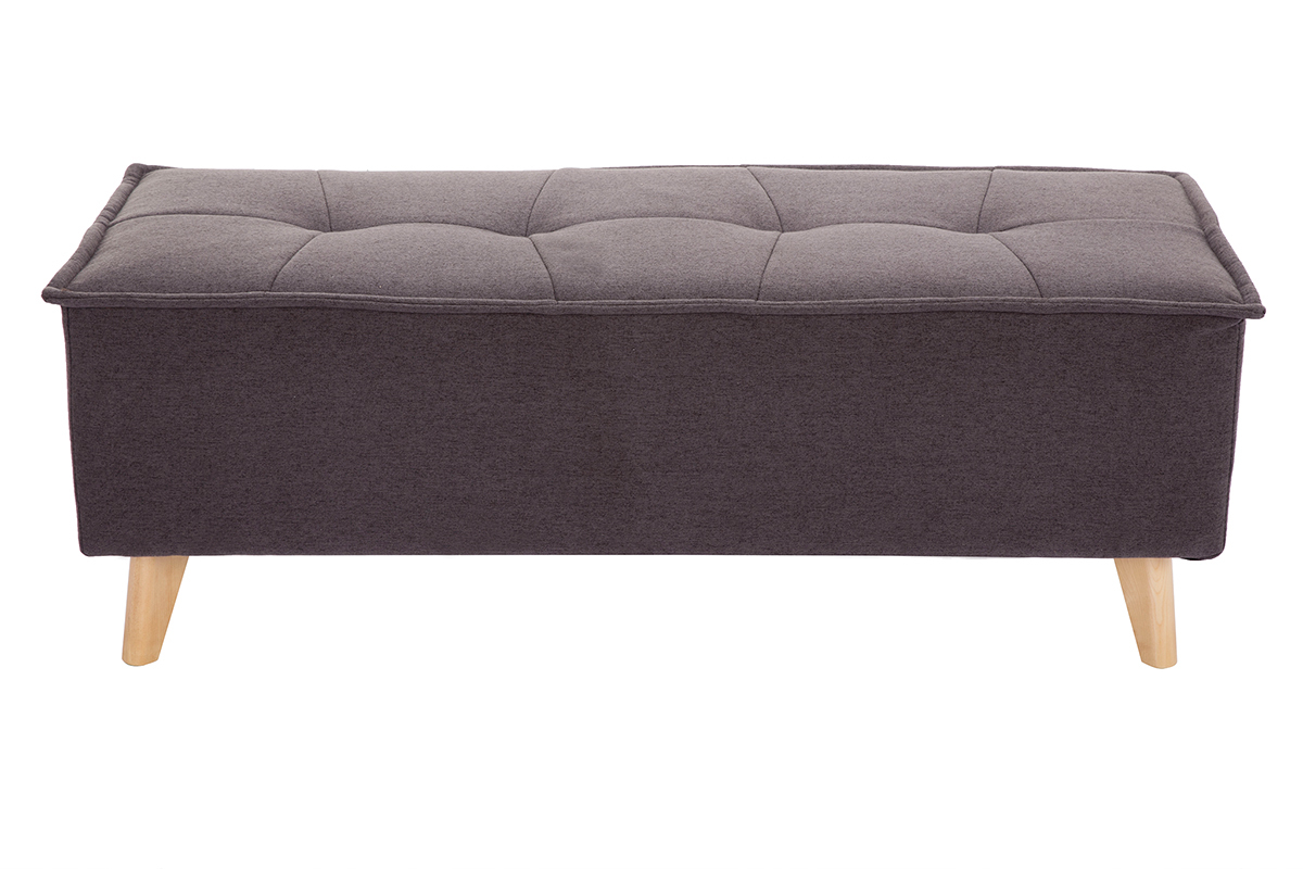 Bout de lit tissu gris fonc SUKA