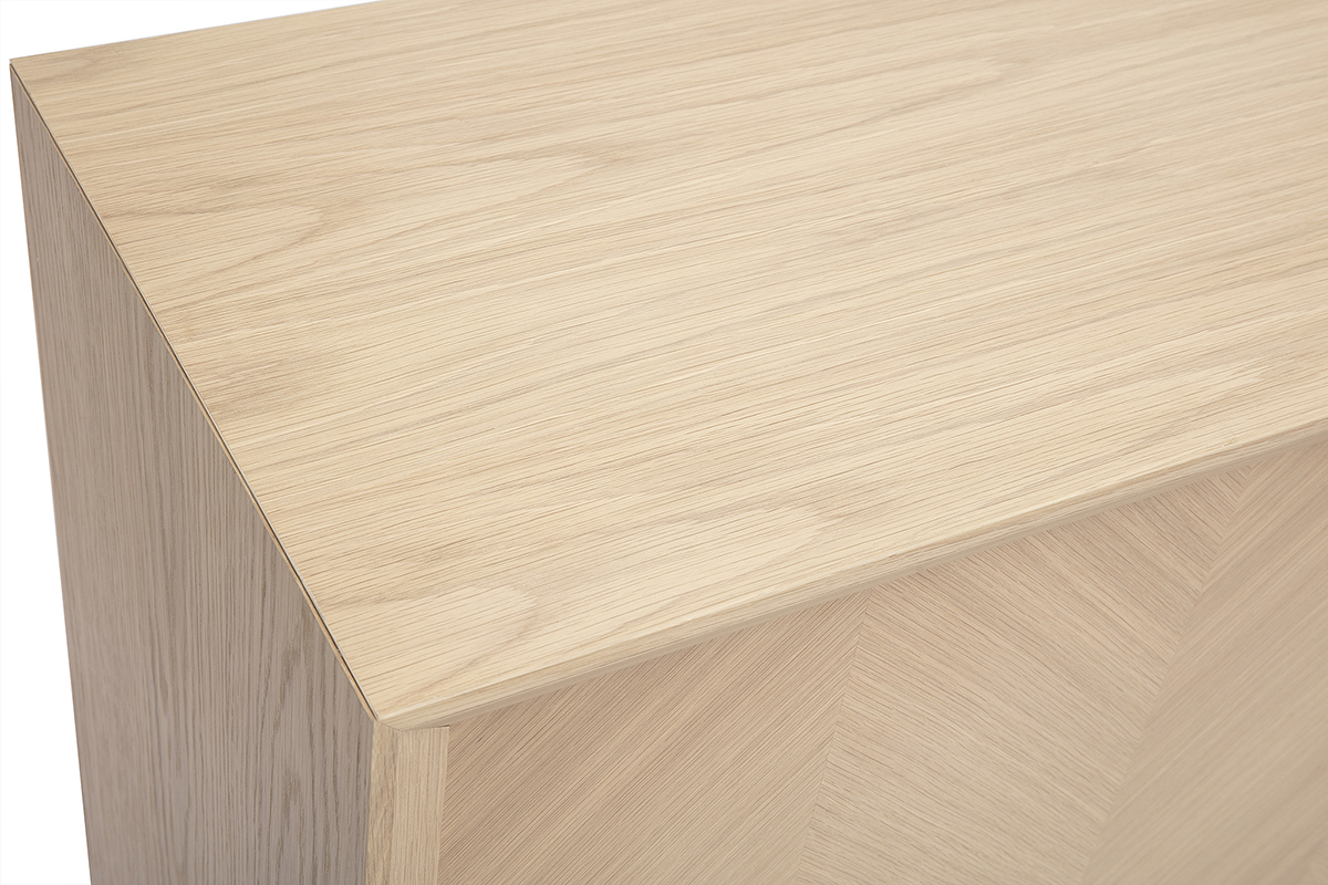 Buffet bas avec portes coulissantes en bois clair chne L160 cm ARROW