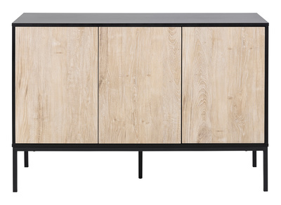 Buffet bas industriel m&eacute;tal et bois blanchi TRESCA