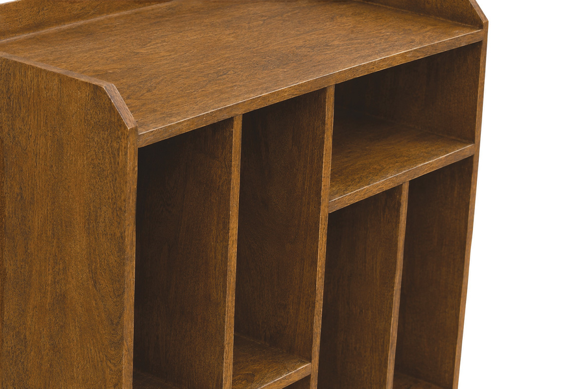 Buffet de rangement vinyles en bois massif et m�tal noir L76 cm BLUES
