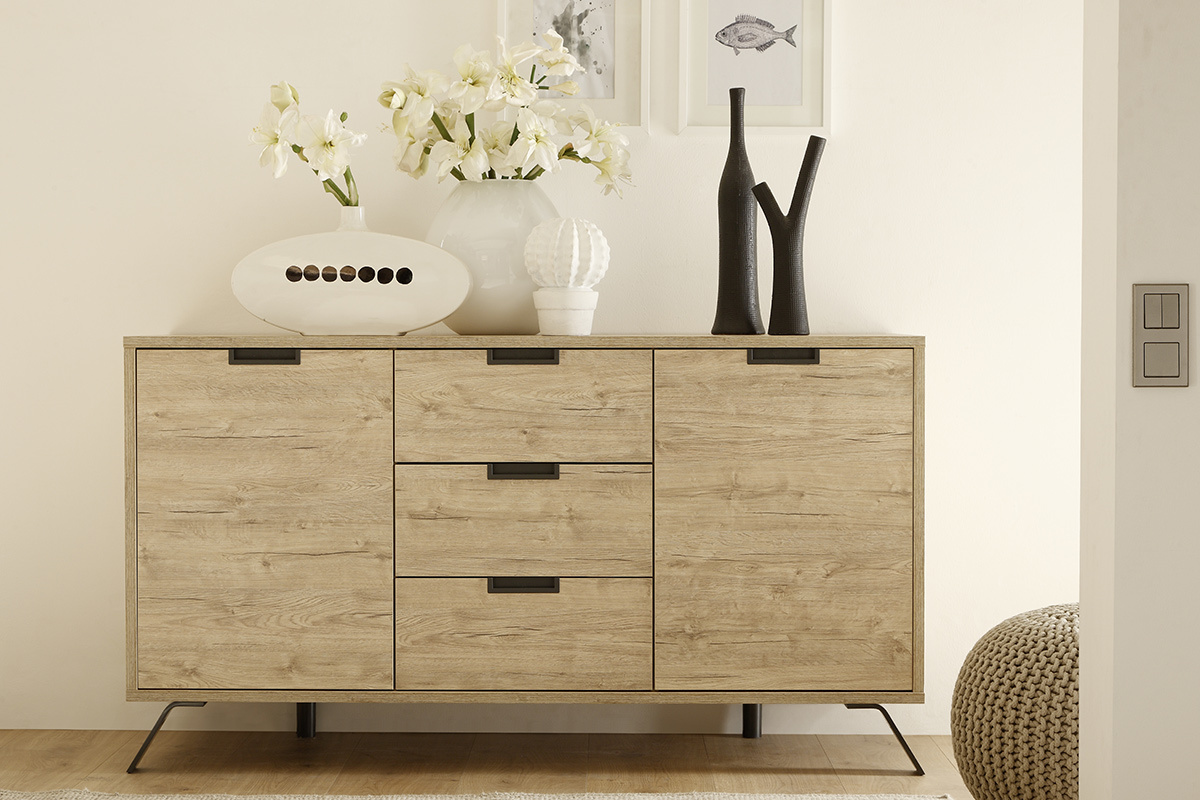 Buffet design 2 portes 3 tiroirs ch�ne ORIGIN