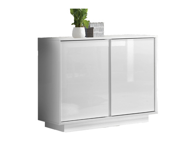 Buffet design 2 portes blanc laqu&eacute; brillant L92 cm COMO