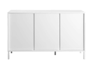 Buffet design 3 portes blanc laqué pieds métal blanc L137 cm MIKY