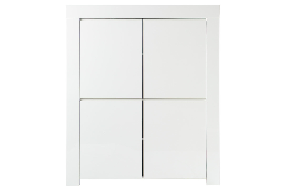 Buffet design carr 4 portes laqu blanc ERIA
