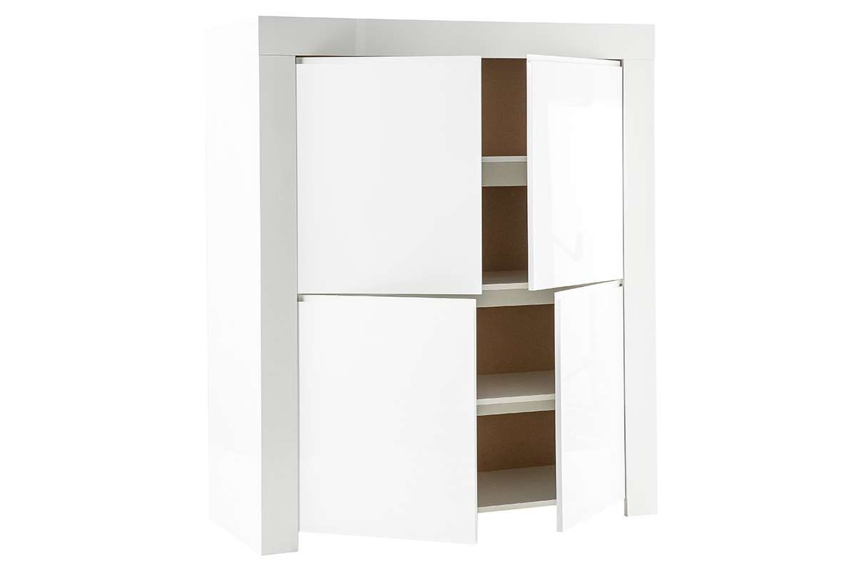 Buffet design carr 4 portes laqu blanc ERIA