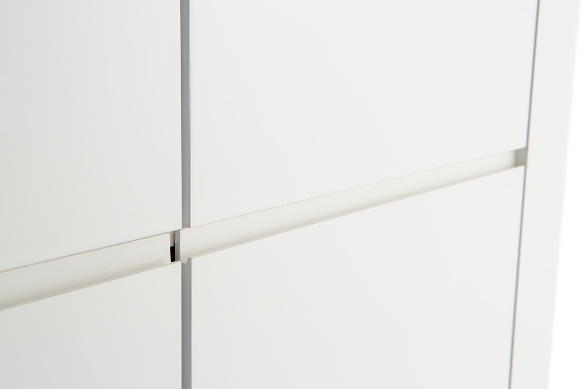 Buffet design carr 4 portes laqu blanc ERIA
