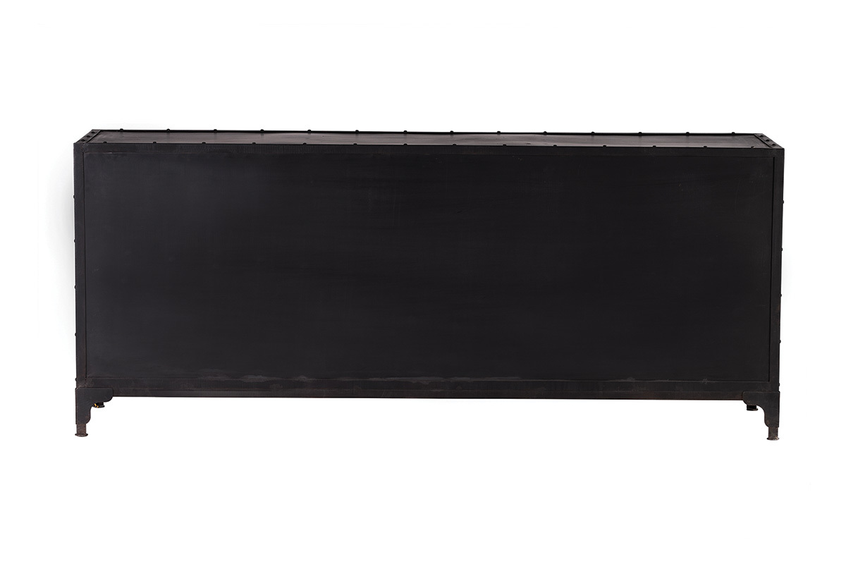 Buffet design en mtal noir 3 portes L180 cm FACTORY