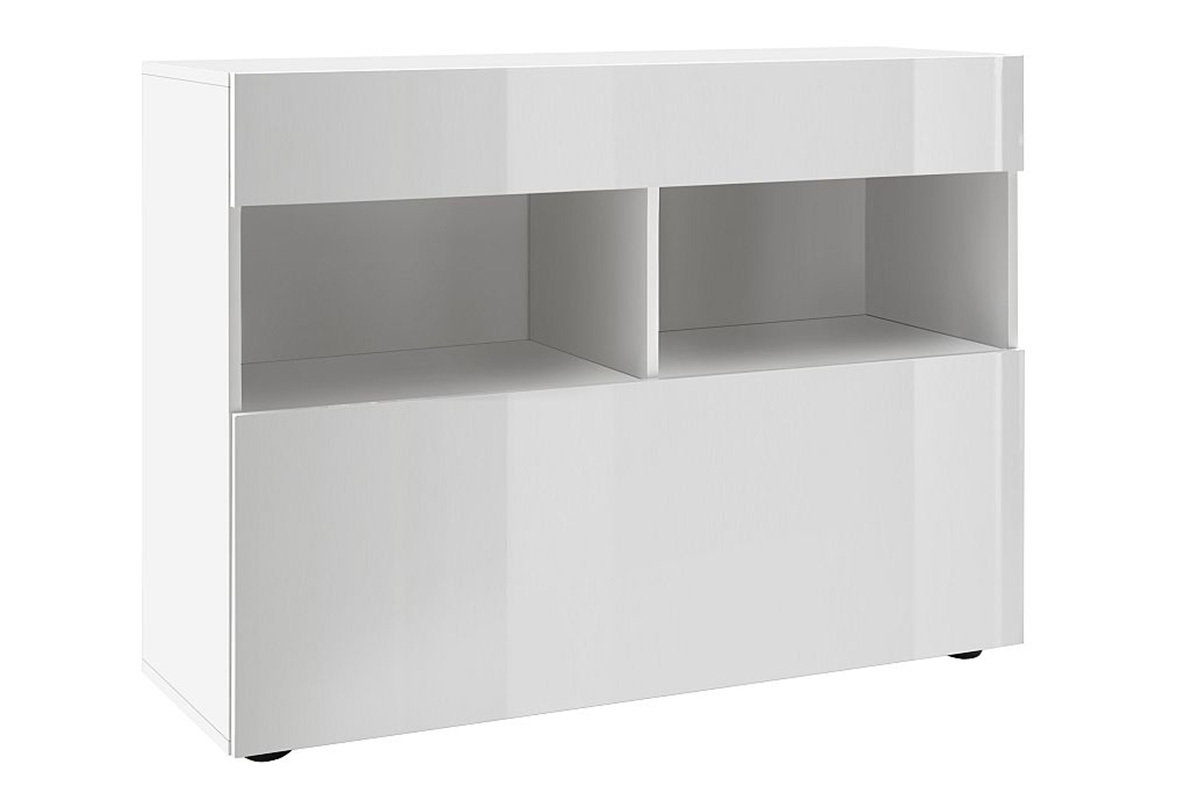 Buffet design finition blanc laqu brillant L110 cm POLO