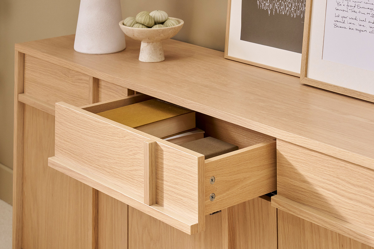 Buffet en bois clair chne L160 cm ZAO