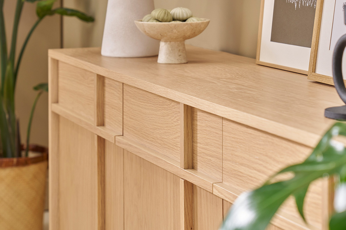 Buffet en bois clair chne L160 cm ZAO