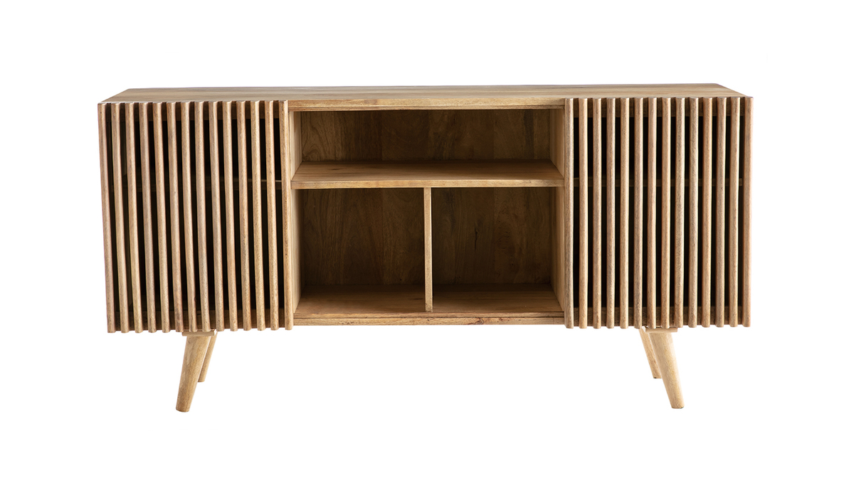 Buffet en bois manguier massif 2 portes coulissantes L140 cm ALBA