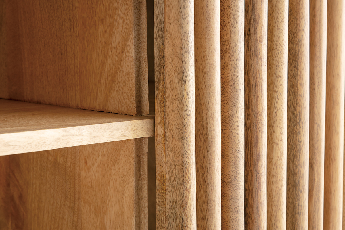Buffet en bois manguier massif 2 portes coulissantes L140 cm ALBA