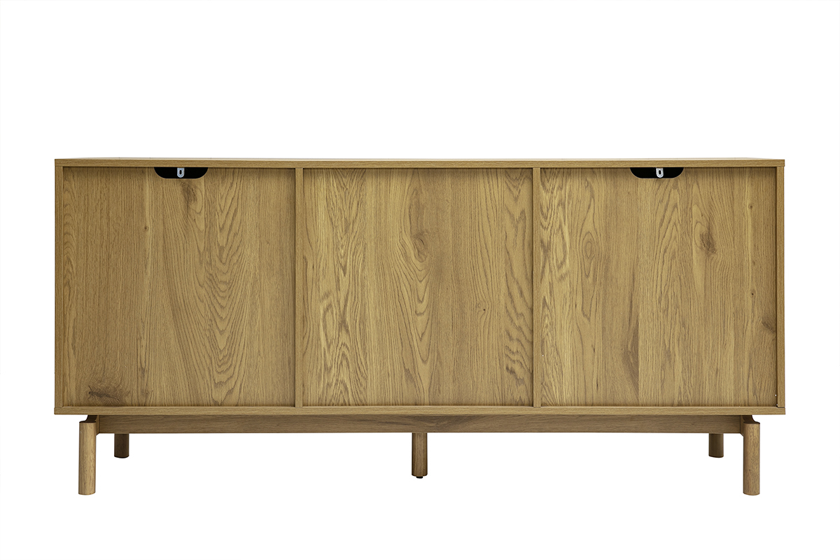 Buffet finition bois ch�ne 2 portes 3 tiroirs L160 cm YSEULT