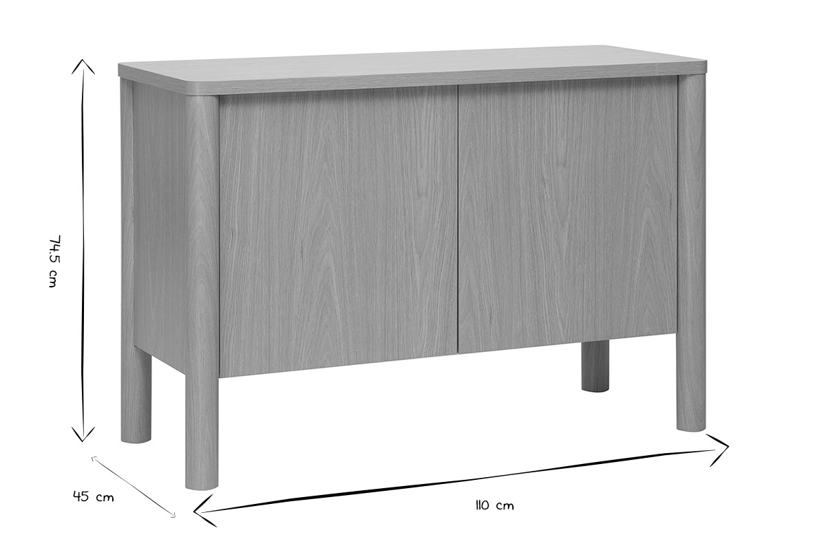 Buffet finition bois clair ch�ne 2 portes L110 cm IZZIE