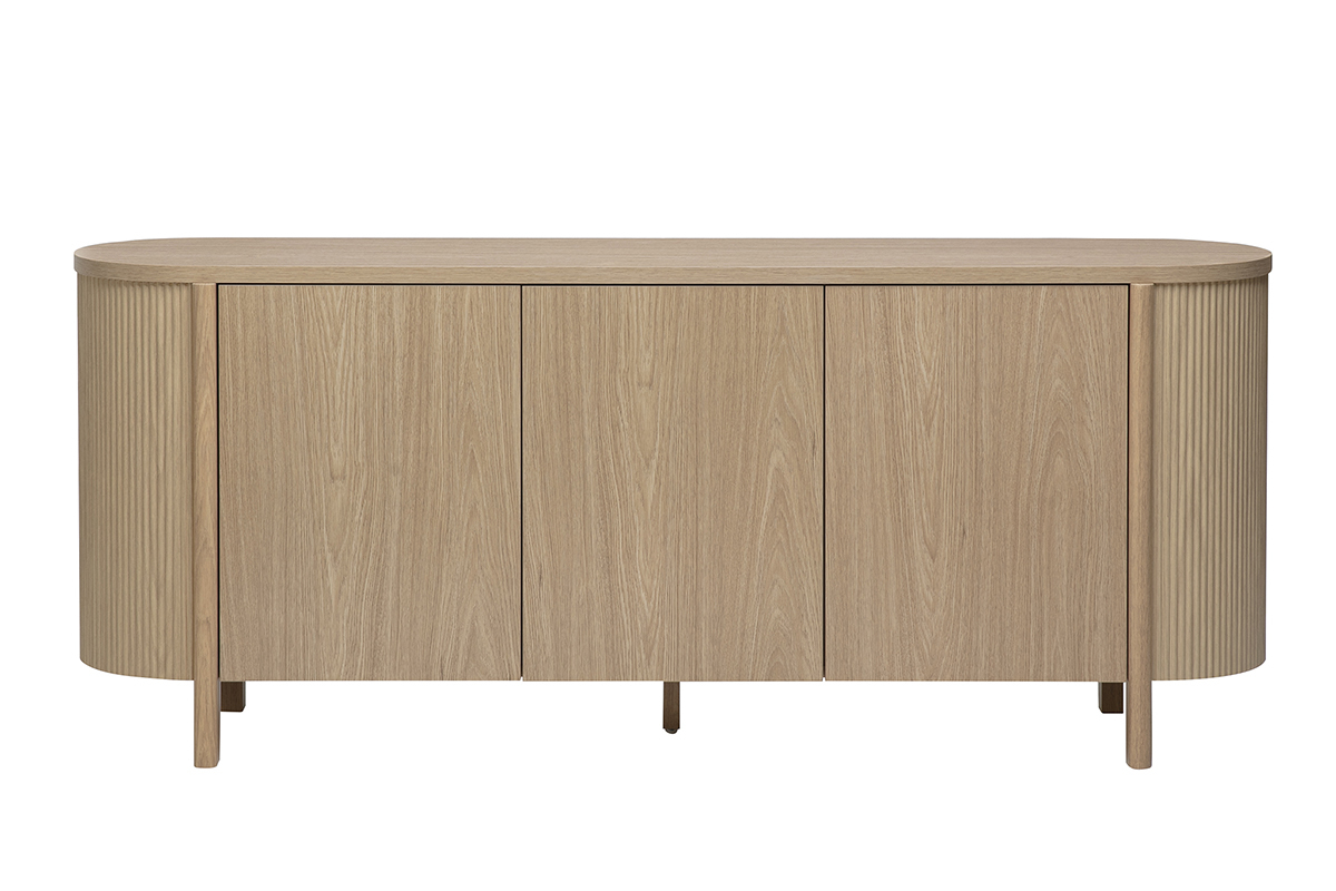 Buffet finition bois clair ch�ne 3 portes L180 cm PAOLINE