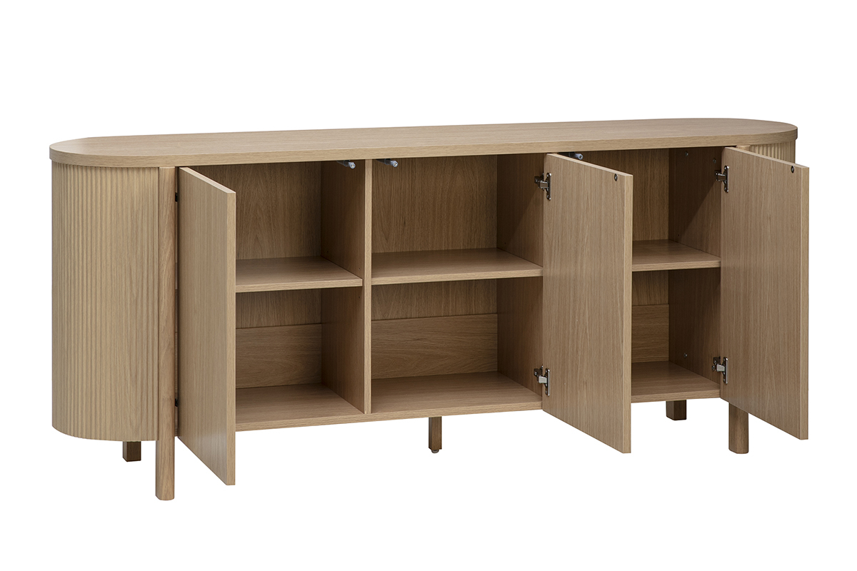 Buffet finition bois clair ch�ne 3 portes L180 cm PAOLINE