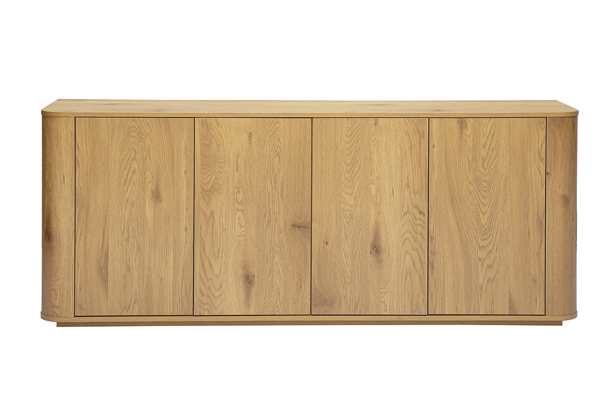 Buffet finition bois clair ch�ne 4 portes L180 cm NEGAN
