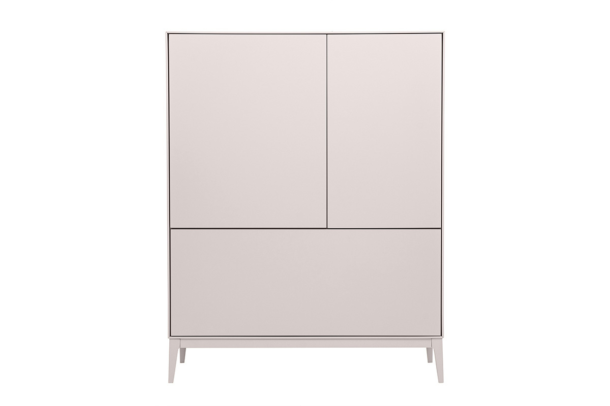 Buffet haut beige laqu� mat 2 portes 1 tiroir L90 cm GRAY