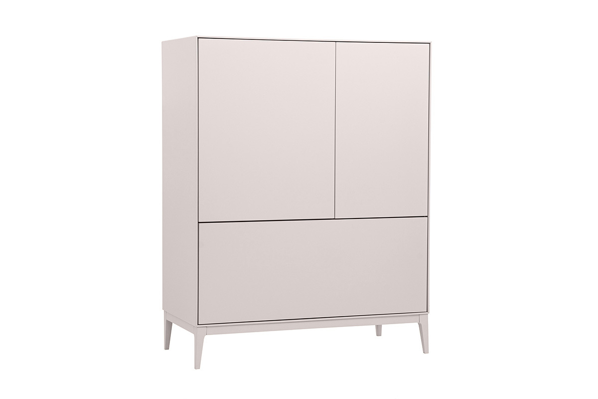 Buffet haut beige laqu� mat 2 portes 1 tiroir L90 cm GRAY