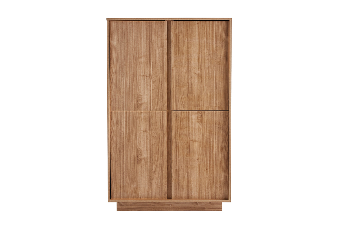 Buffet haut design finition bois chne 4 portes L92 cm COMO