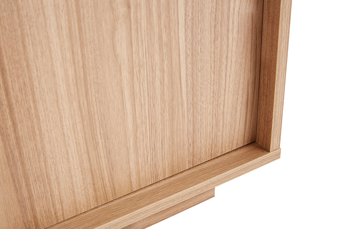 Buffet haut design finition bois chne 4 portes L92 cm COMO
