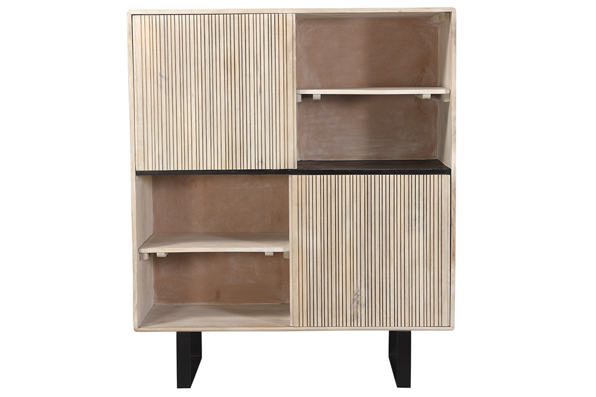 Buffet haut en manguier massif avec portes coulissantes ITER