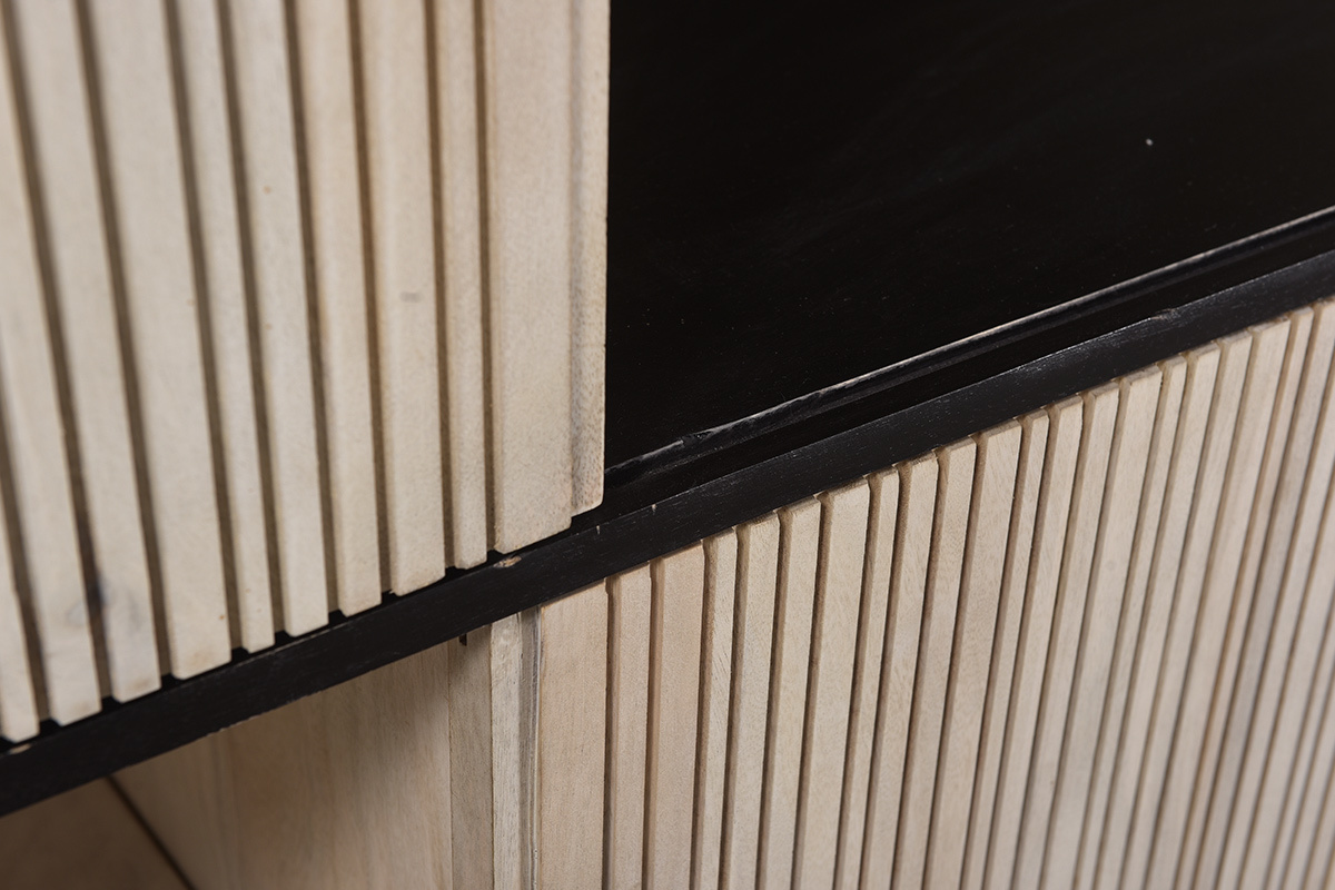 Buffet haut en manguier massif avec portes coulissantes ITER